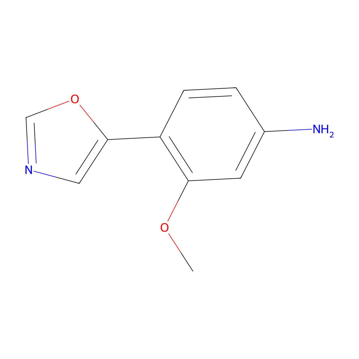 3-Methoxy-4-(oxazol-5-yl)aniline molecular structure, CAS 198821-79-3