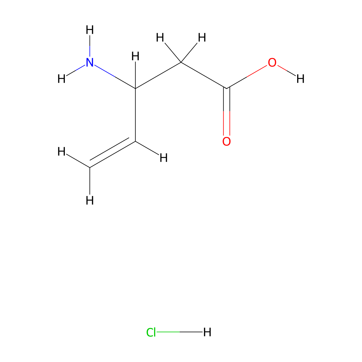 (+/-)-3-Aminopent-4-enoic acid hydrochloride molecular structure, CAS 198822-05-8