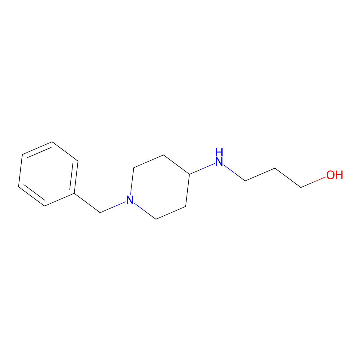 3-[(1-Benzylpiperidin-4-yl)amino]propan-1-ol molecular structure, CAS 198823-22-2
