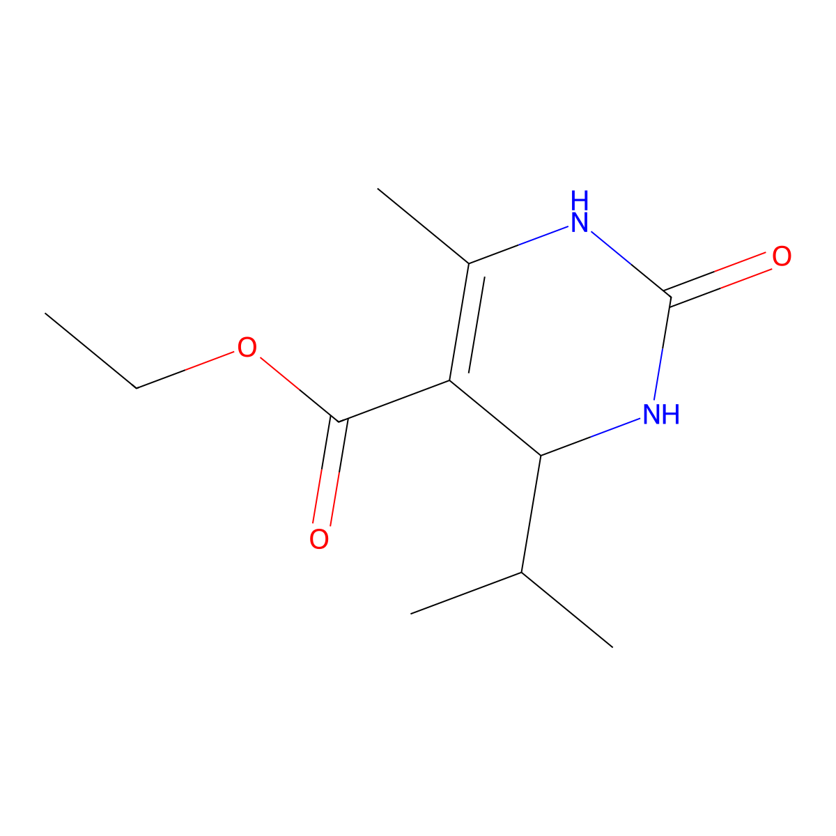Ethyl 4-isopropyl-6-methyl-2-oxo-1,2,3,4-tetrahydro-5-pyrimidinecarboxylate molecular structure, CAS 198826-86-7