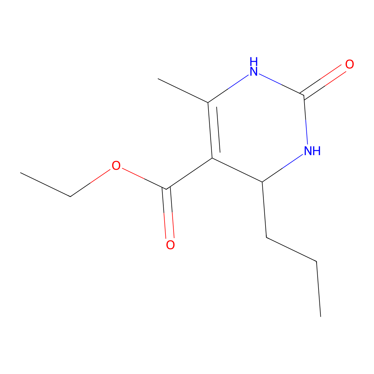 Ethyl 1,2,3,4-tetrahydro-6-methyl-2-oxo-4-propyl-5-pyrimidinecarboxylate molecular structure, CAS 198826-87-8