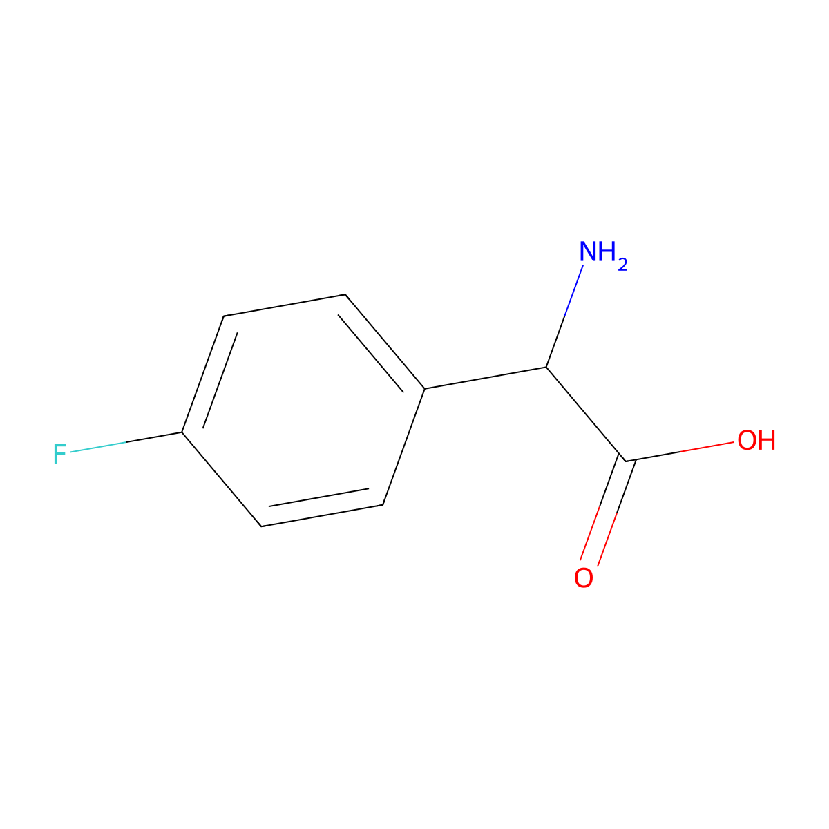 (S)-4-Fluorophenylglycine molecular structure, CAS 19883-57-9