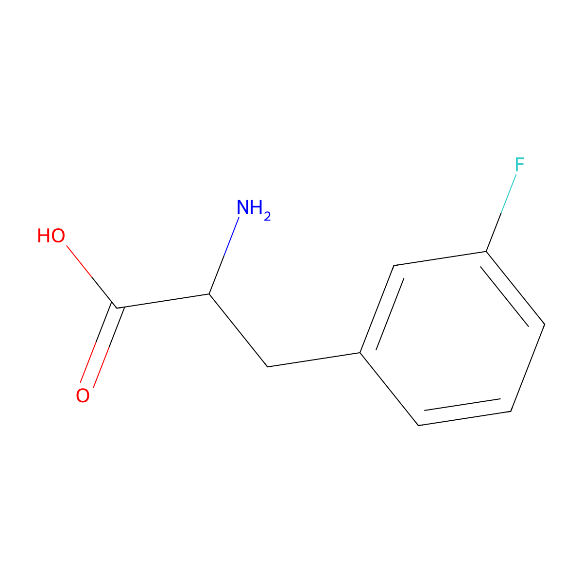 (2S)-2-amino-3-(3-fluorophenyl)propanoic acid molecular structure, CAS 19883-77-3