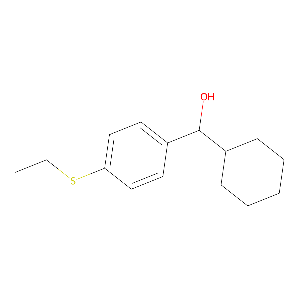 alpha-Cyclohexyl-4-(ethylthio)benZenemethanol molecular structure, CAS 1988359-52-9