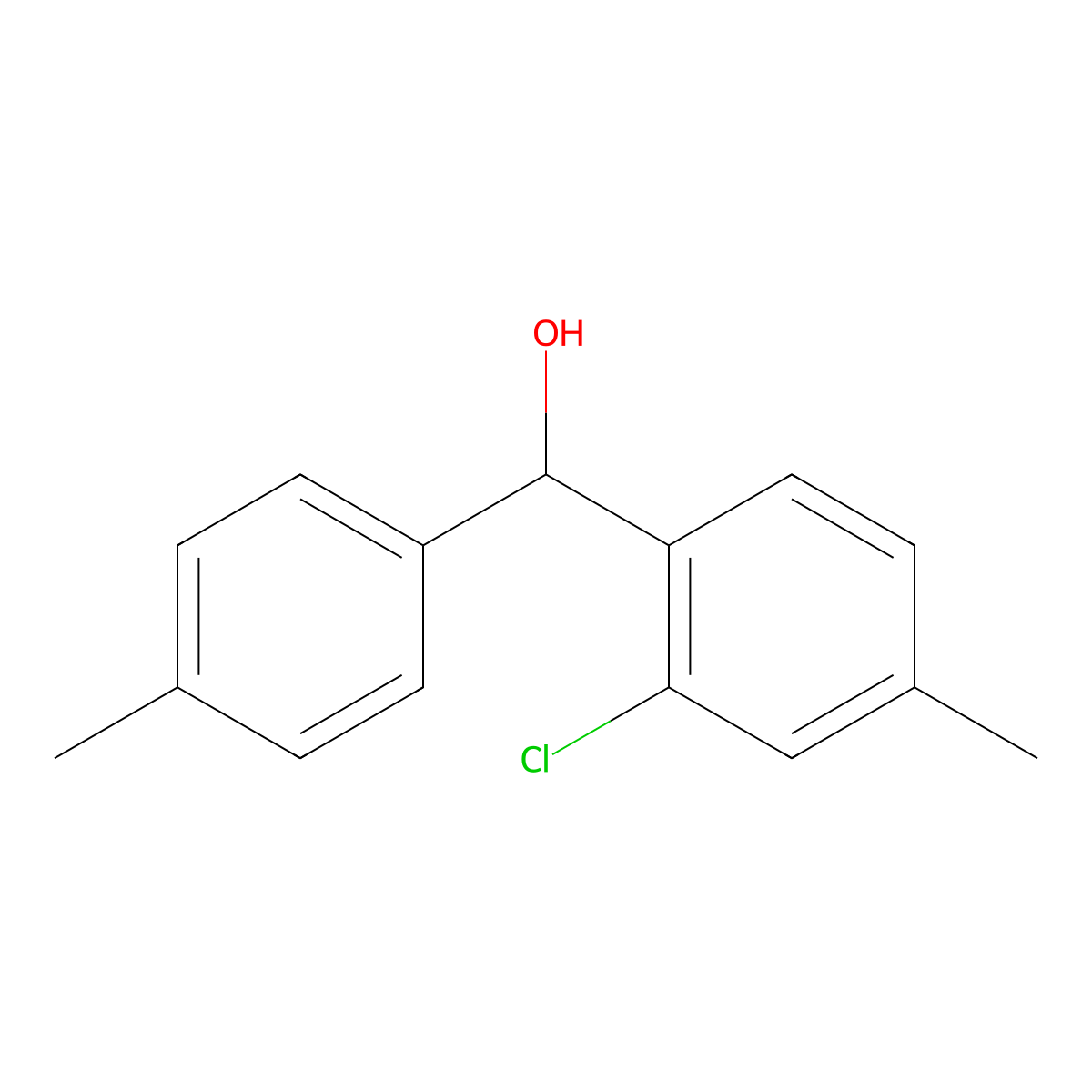 (2-Chloro-4-methylphenyl)(p-tolyl)methanol molecular structure, CAS 1988401-38-2