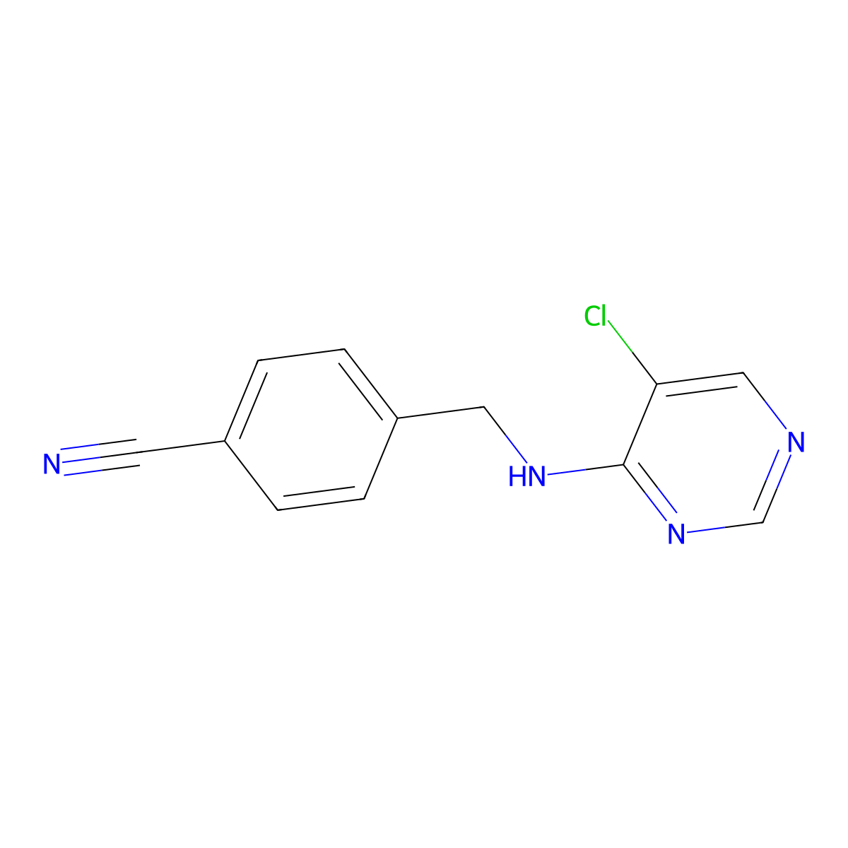 4-{[(5-Chloropyrimidin-4-yl)amino]methyl}benzonitrile molecular structure, CAS 1988547-83-6