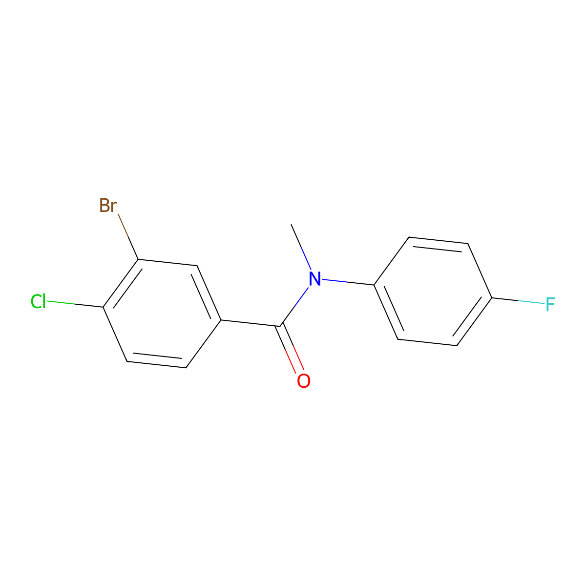 3-Bromo-4-chloro-N-(4-fluorophenyl)-N-methylbenzamide molecular structure, CAS 1988582-75-7