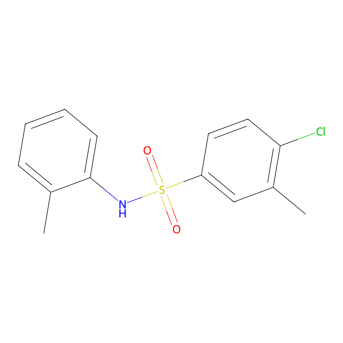 4-chloro-3-methyl-N-(2-methylphenyl)benzene-1-sulfonamide molecular structure, CAS 1988597-32-5