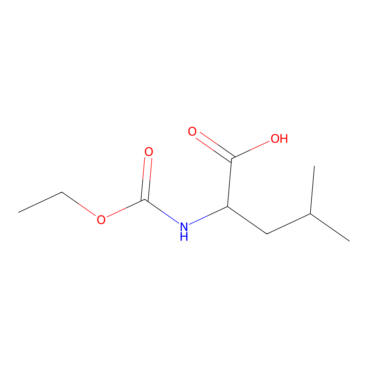 N-(ethoxycarbonyl)leucine molecular structure, CAS 19887-30-0