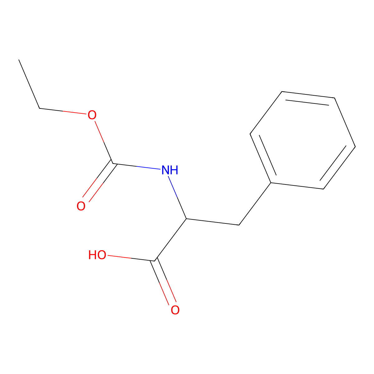 (2S)-2-((ethoxycarbonyl)amino)-3-phenylpropanoic acid molecular structure, CAS 19887-32-2