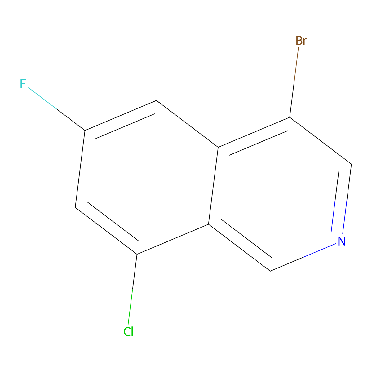 4-Bromo-8-chloro-6-fluoroisoquinoline molecular structure, CAS 1988725-08-1
