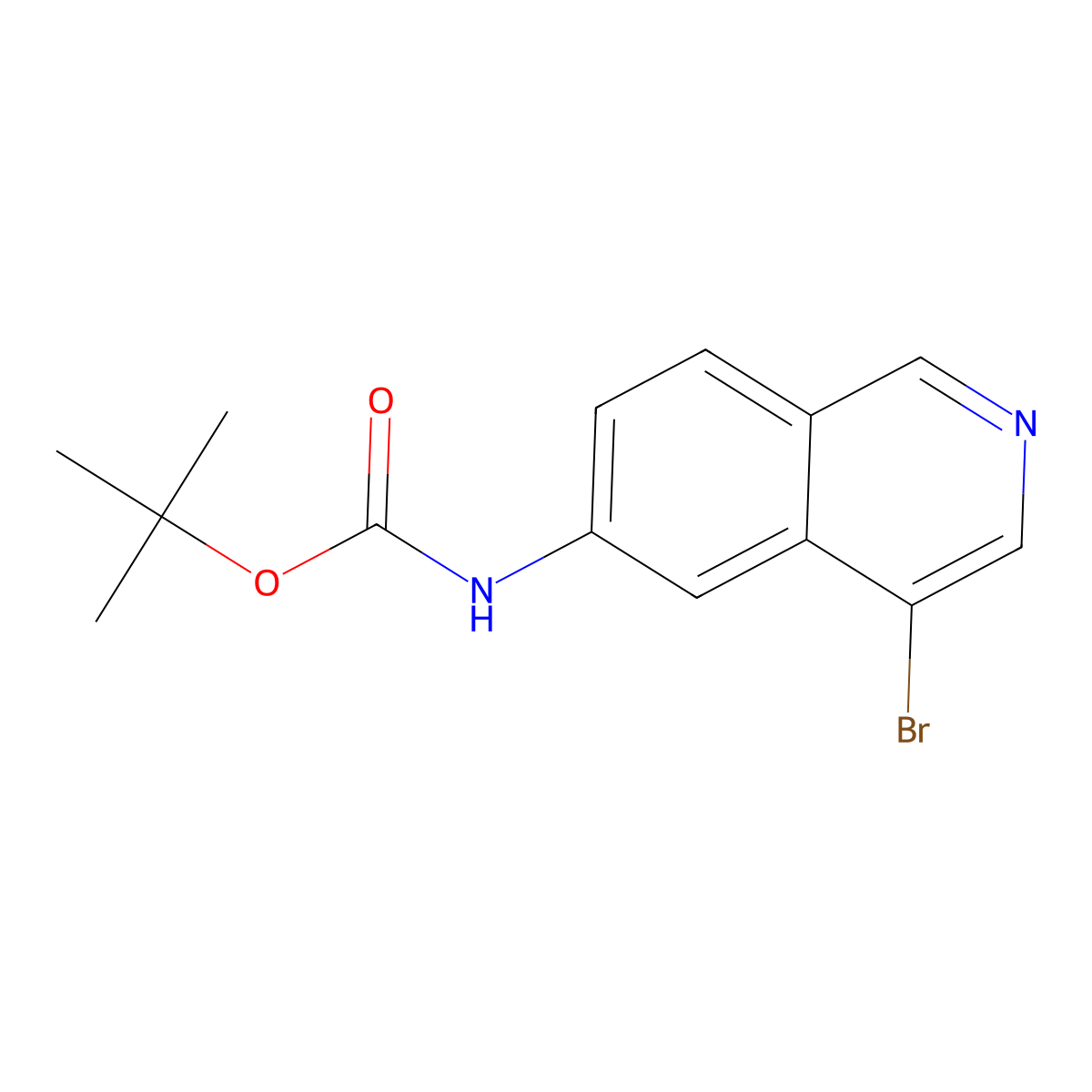 Tert-butyl (4-bromoisoquinolin-6-YL)carbamate molecular structure, CAS 1988725-24-1