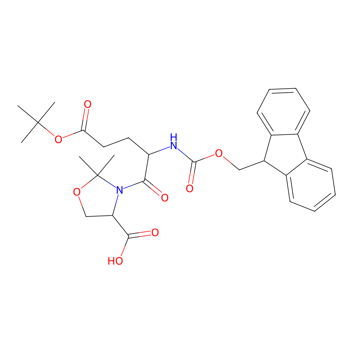 (4R)-3-[(2R)-2-(9H-fluoren-9-ylmethoxycarbonylamino)-5-[(2-methylpropan-2-yl)oxy]-5-oxopentanoyl]-2,2-dimethyl-1,3-oxazolidine-4-carboxylic acid molecular structure, CAS 1988772-01-5