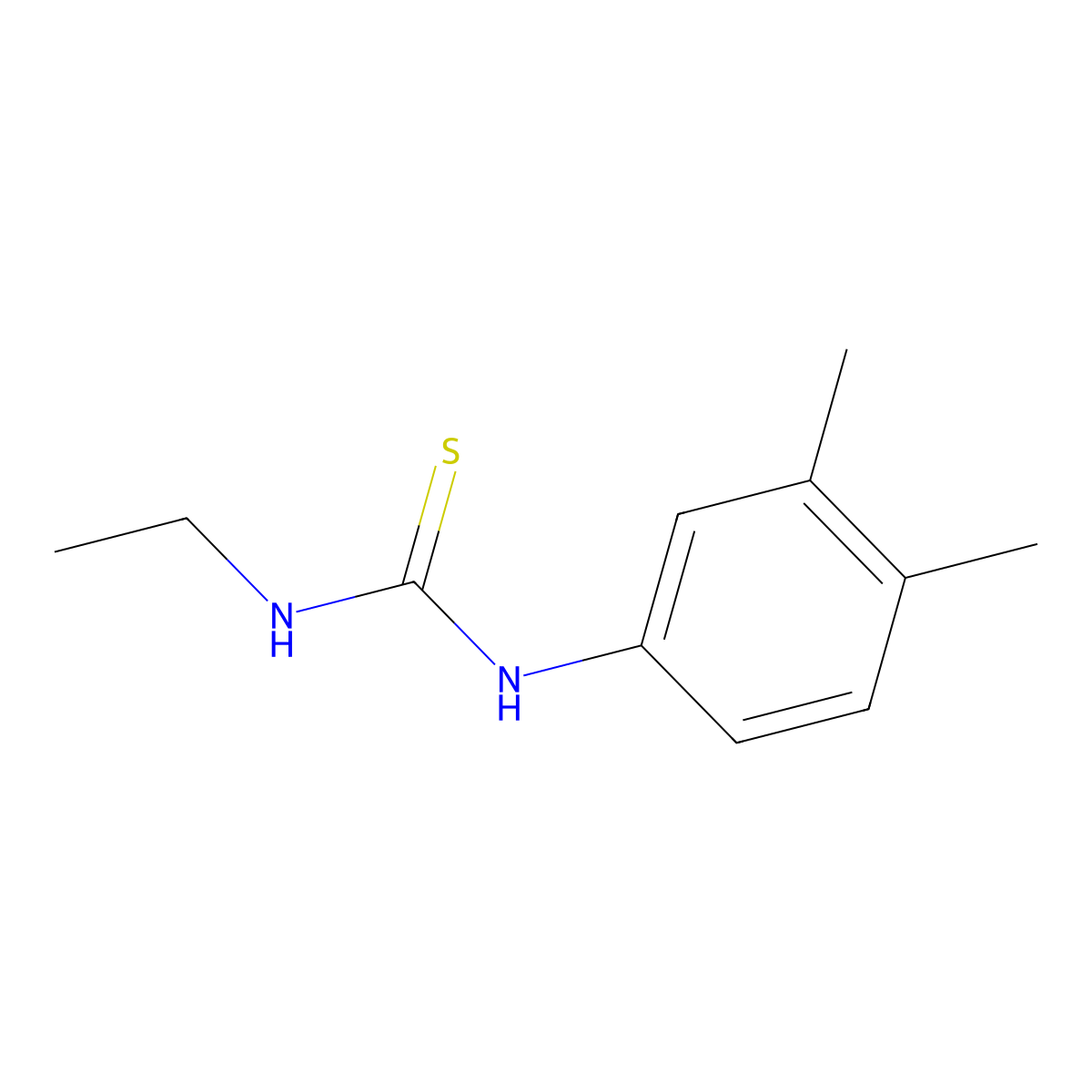 1-(3,4-Dimethylphenyl)-3-ethylthiourea molecular structure, CAS 198879-23-1