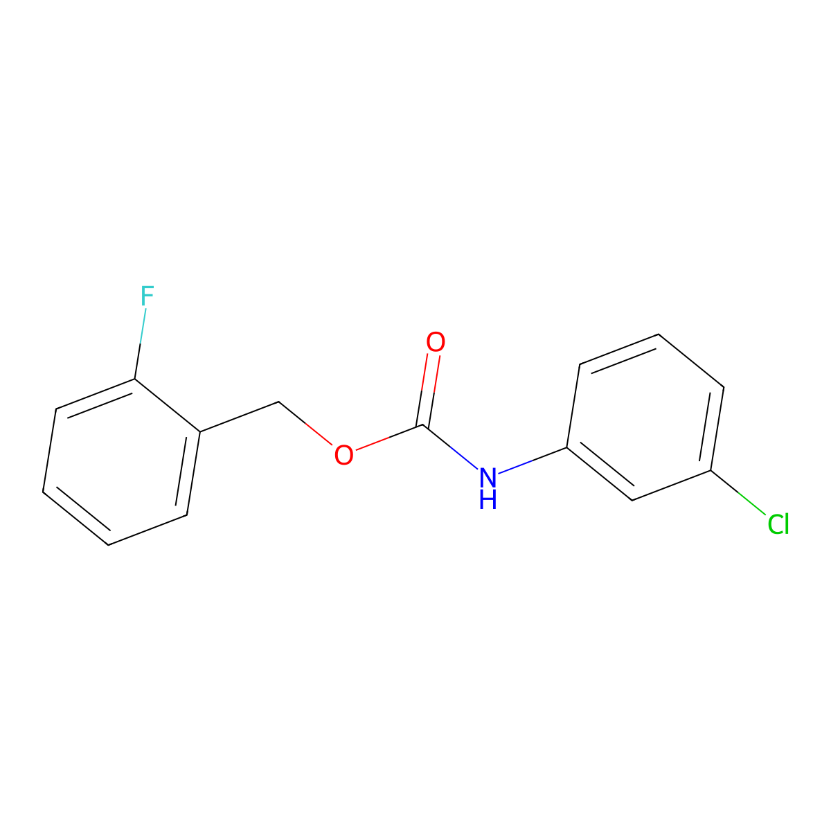 (2-fluorophenyl)methyl N-(3-chlorophenyl)carbamate molecular structure, CAS 198879-49-1