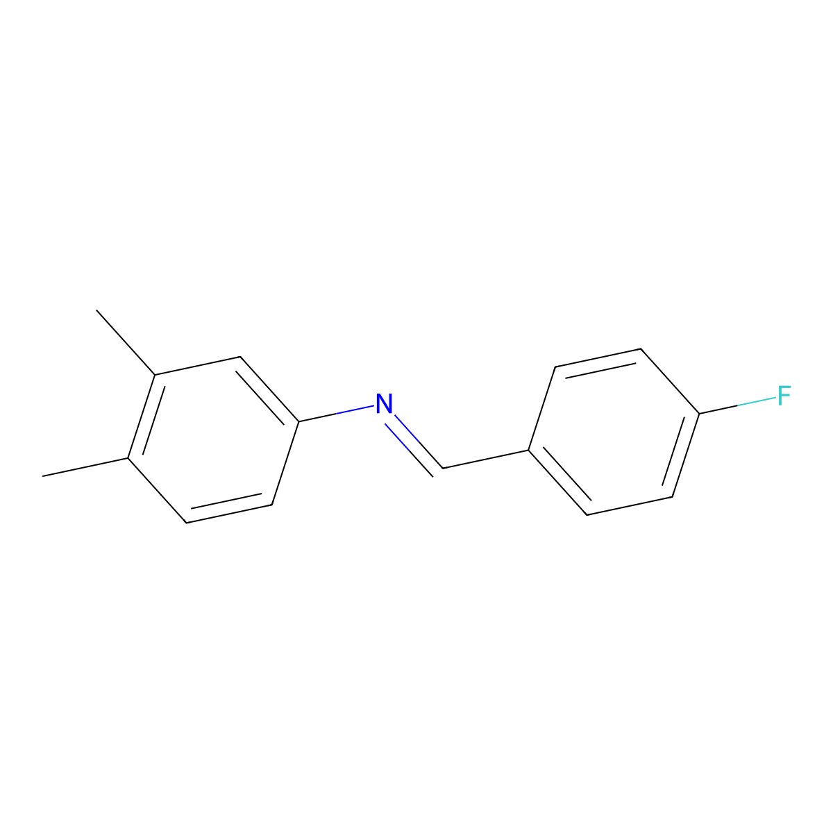 3,4-Dimethyl-N-(4-fluorobenzylidene)aniline molecular structure, CAS 198879-69-5