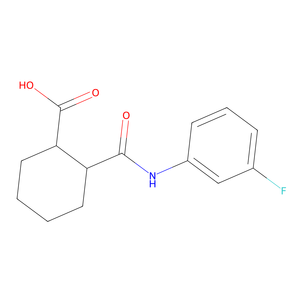 2-[(3-Fluorophenyl)carbamoyl]cyclohexane-1-carboxylic acid molecular structure, CAS 198879-78-6