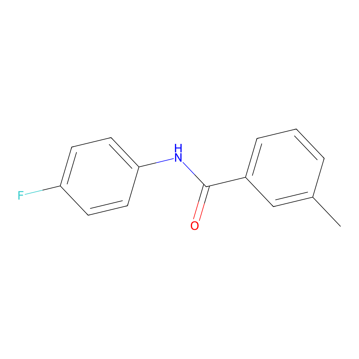 N-(4-fluorophenyl)-3-methylbenzamide molecular structure, CAS 198879-86-6