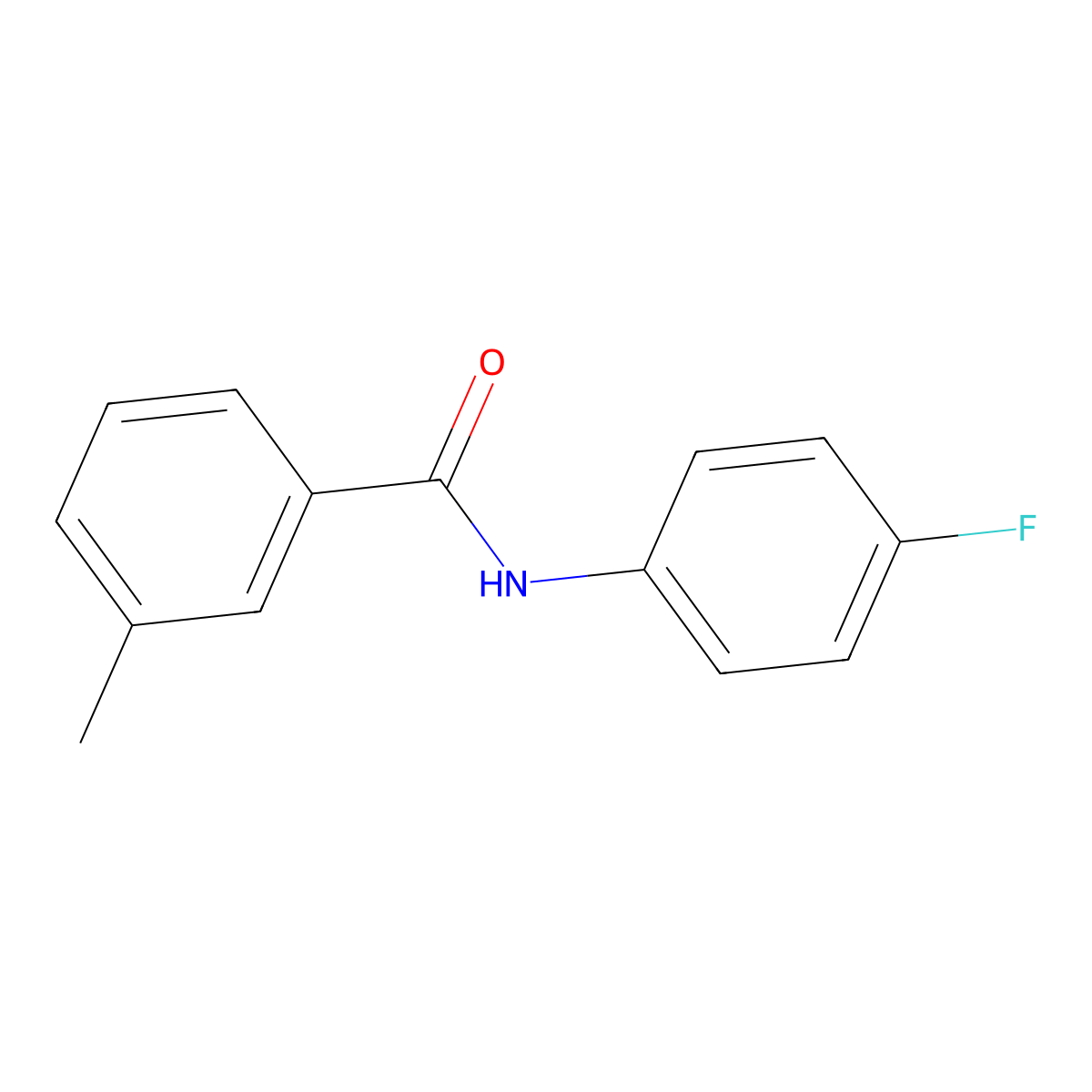 N-(4-fluorophenyl)-3-methylbenzamide molecular structure, CAS 198879-86-6