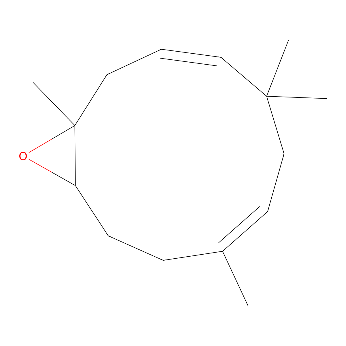 (1R,11R)-1,5,5,8-tetramethyl-12-oxabicyclo[9.1.0]dodeca-3,7-diene molecular structure, CAS 19888-34-7