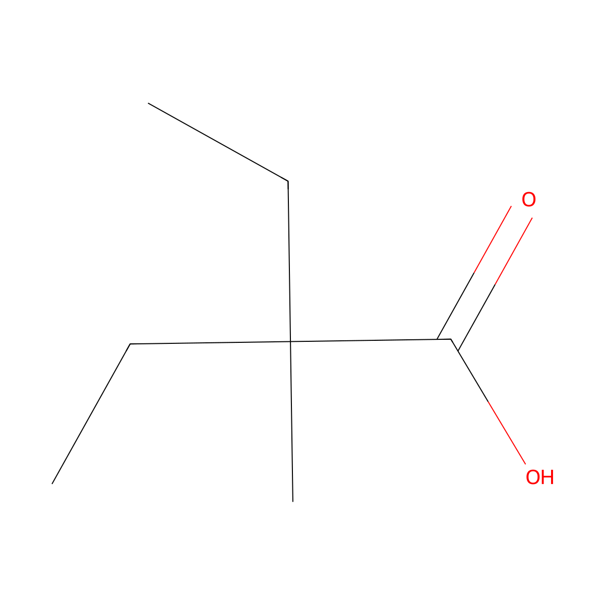 2-Ethyl-2-methylbutyric acid molecular structure, CAS 19889-37-3