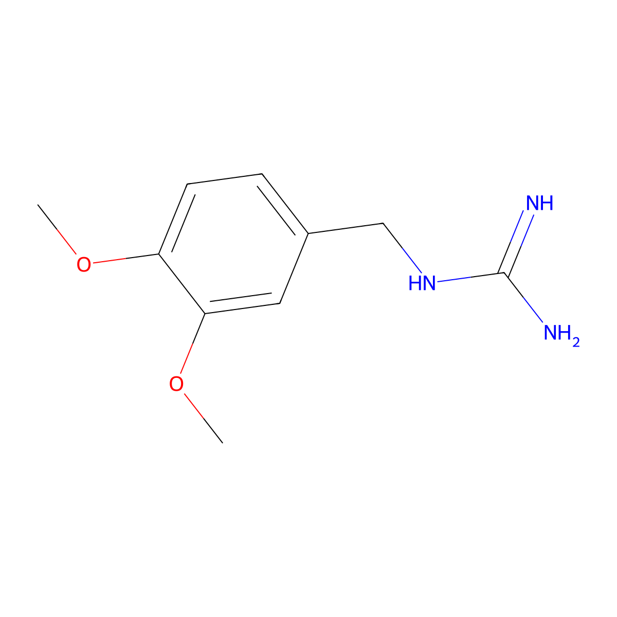 1-(3,4-Dimethoxybenzyl)guanidine molecular structure, CAS 19889-43-1