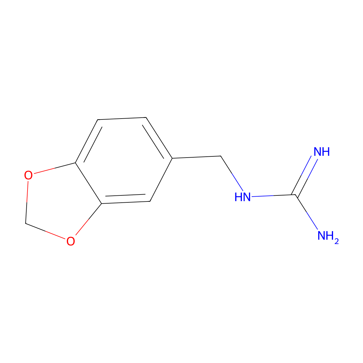 N-(1,3-Benzodioxol-5-ylmethyl)guanidine molecular structure, CAS 19889-44-2