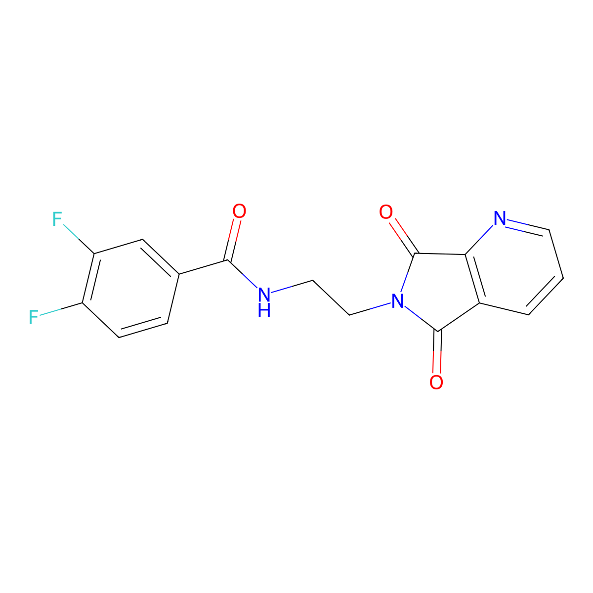 N-(2-(5,7-dioxo-5H-pyrrolo[3,4-b]pyridin-6(7H)-yl)ethyl)-3,4-difluorobenzamide molecular structure, CAS 1988915-22-5