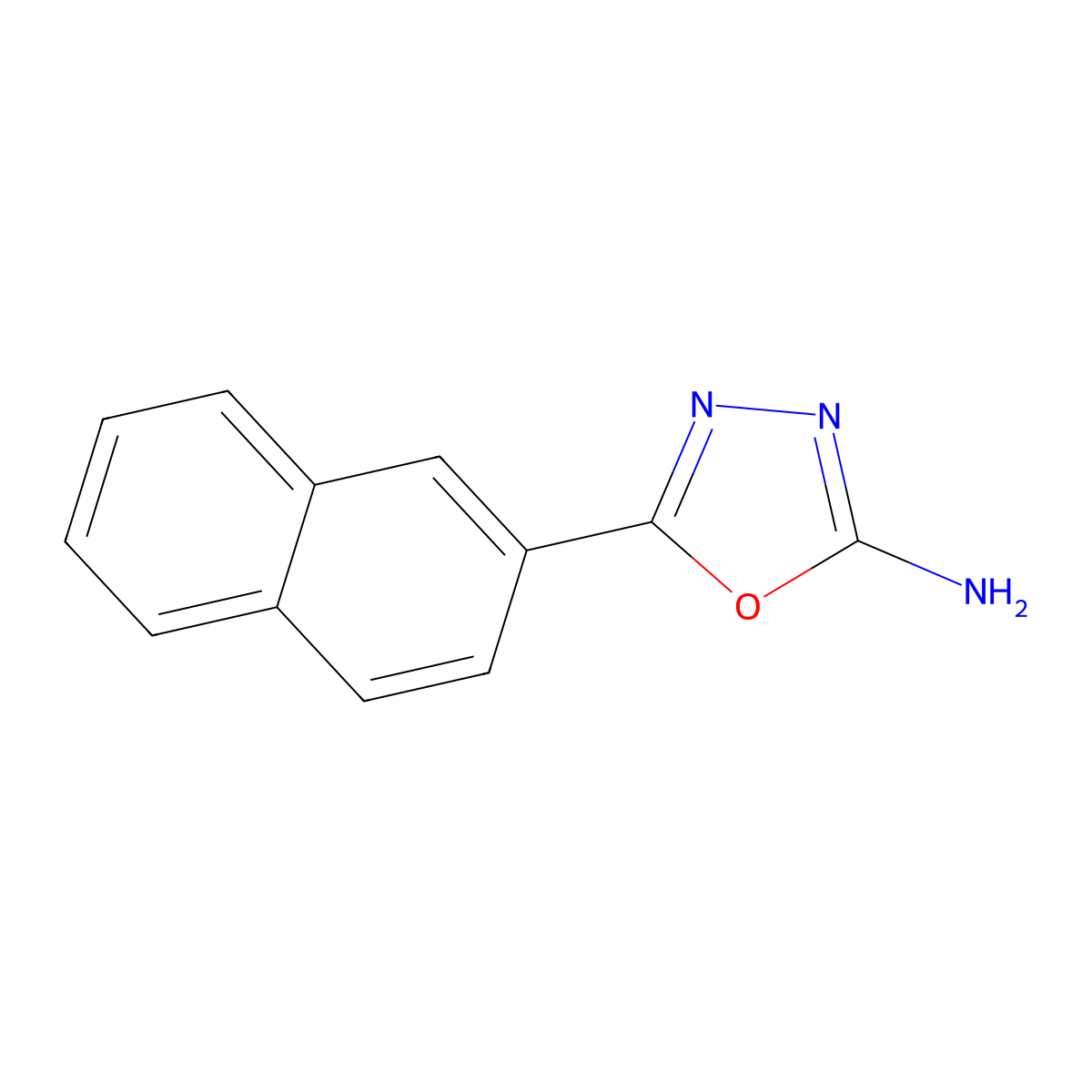 5-(Naphthalen-2-yl)-1,3,4-oxadiazol-2-amine molecular structure, CAS 198893-71-9