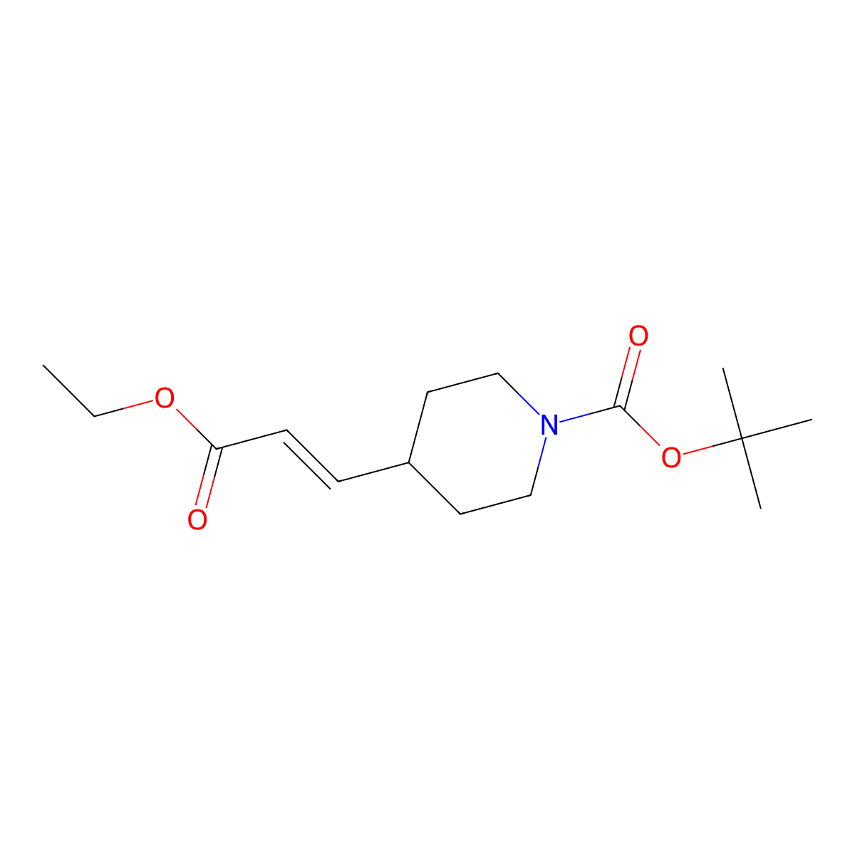 Ethyl E-N-BOC-Piperidin-4-ylacrylate molecular structure, CAS 198895-61-3