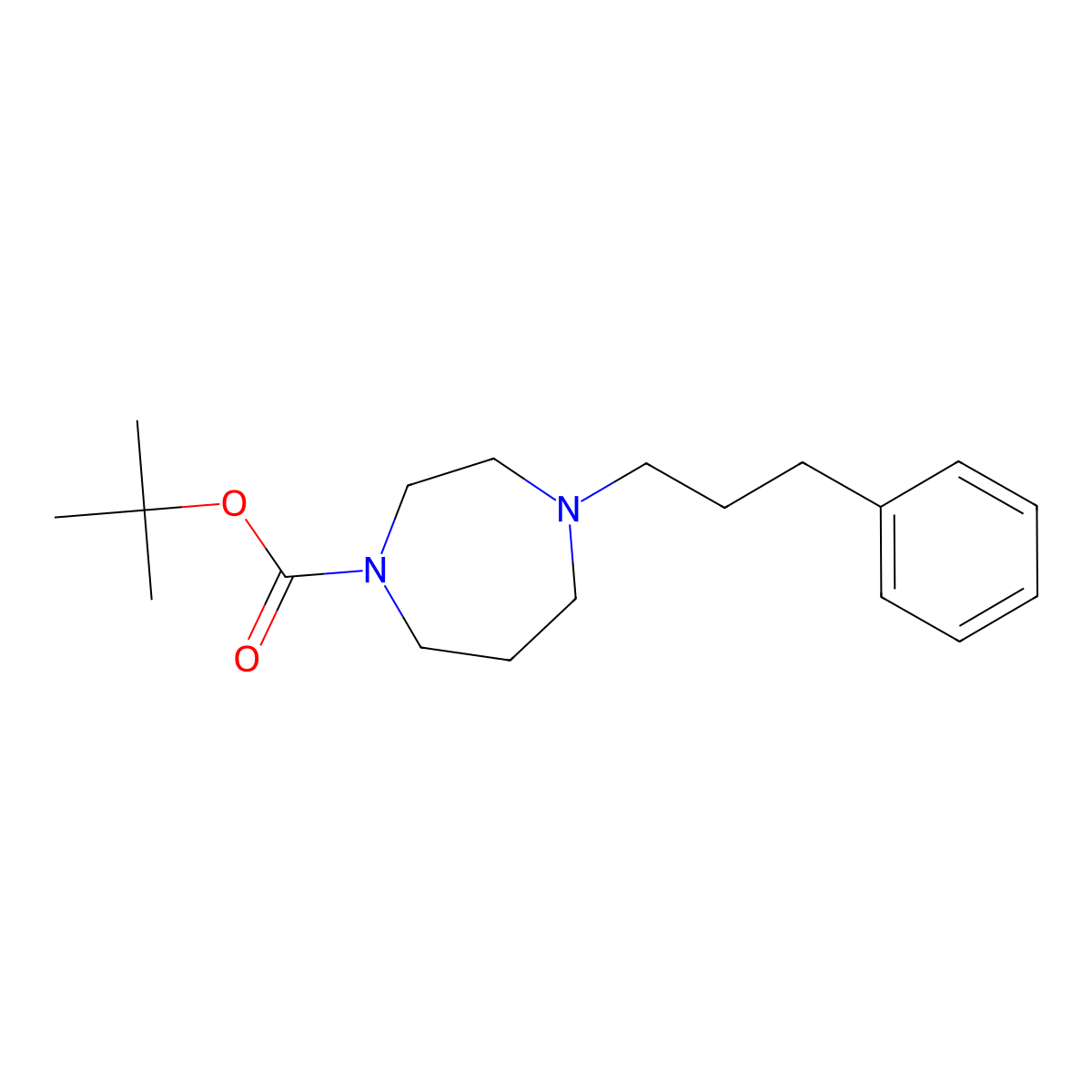 tert-Butyl 4-(3-phenylpropyl)-1,4-diazepane-1-carboxylate molecular structure, CAS 198895-74-8