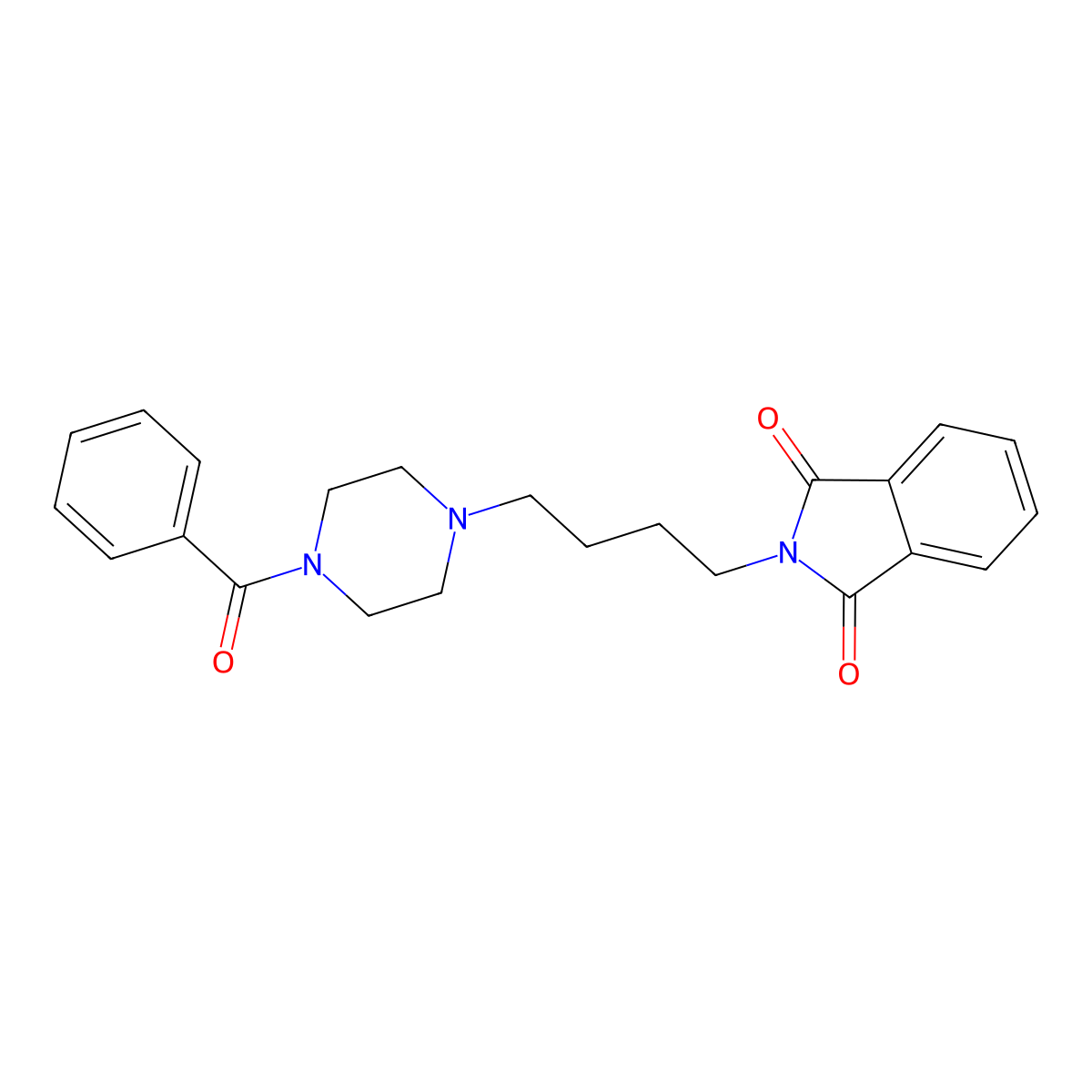 N-[4-(4-benzoylpiperazin-1-yl)butan-1-yl]phthalimide molecular structure, CAS 198895-86-2