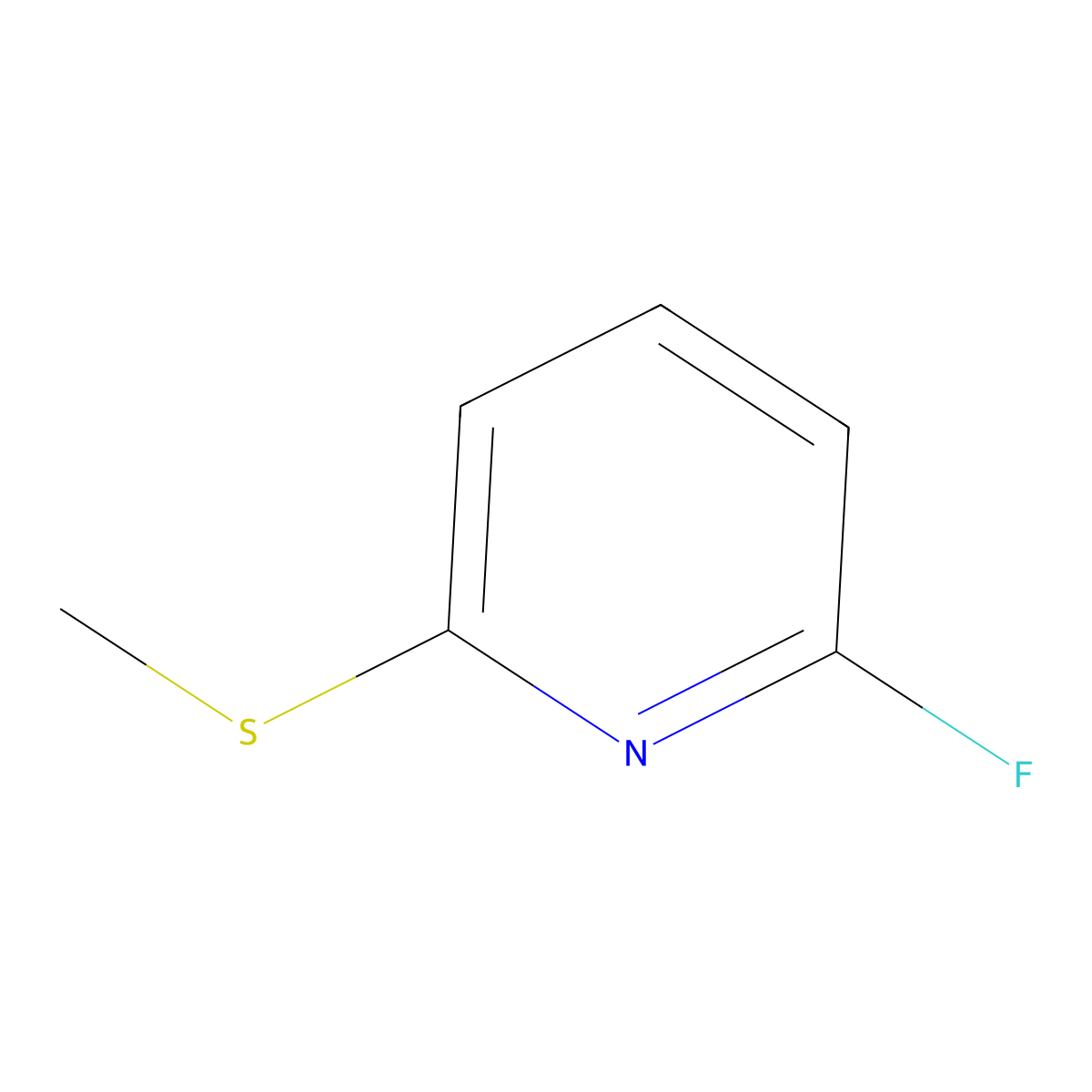 2-Fluoro-6-(methylthio)pyridine molecular structure, CAS 198896-18-3