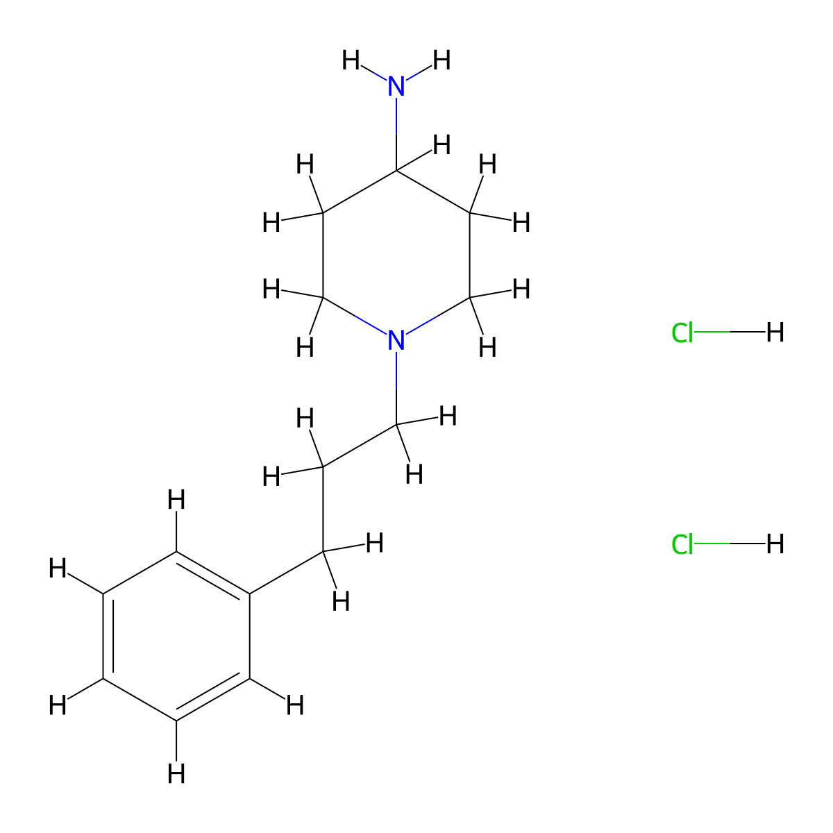 1-(3-Phenylpropyl)piperidin-4-amine dihydrochloride molecular structure, CAS 198896-19-4