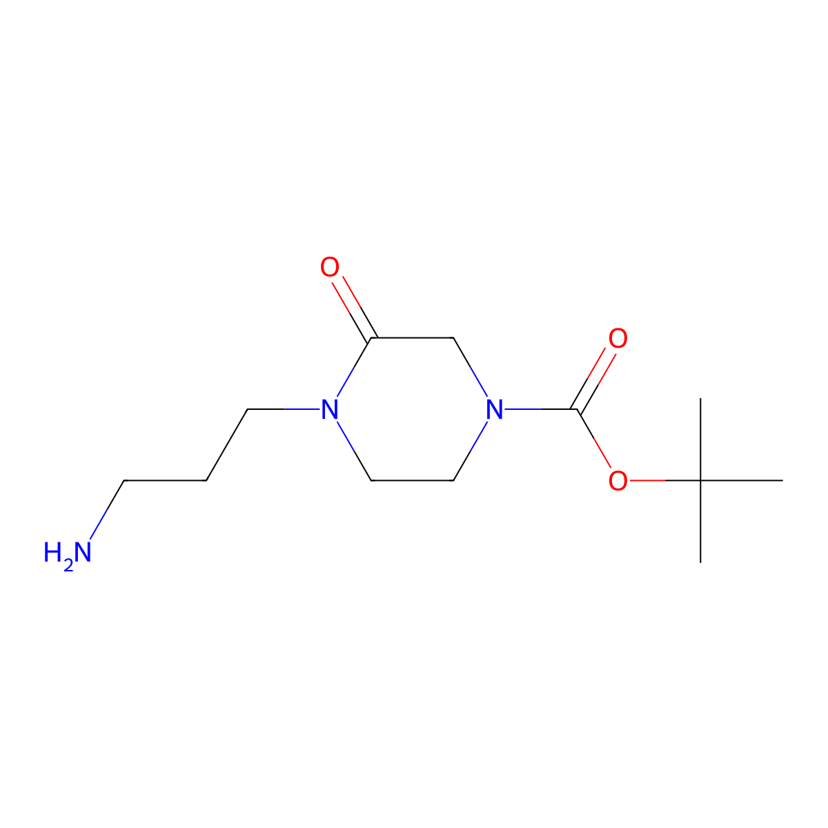 4-(3-Amino-propyl)-3-oxo-piperazine-1-carboxylic acid tert-butyl ester molecular structure, CAS 198896-21-8