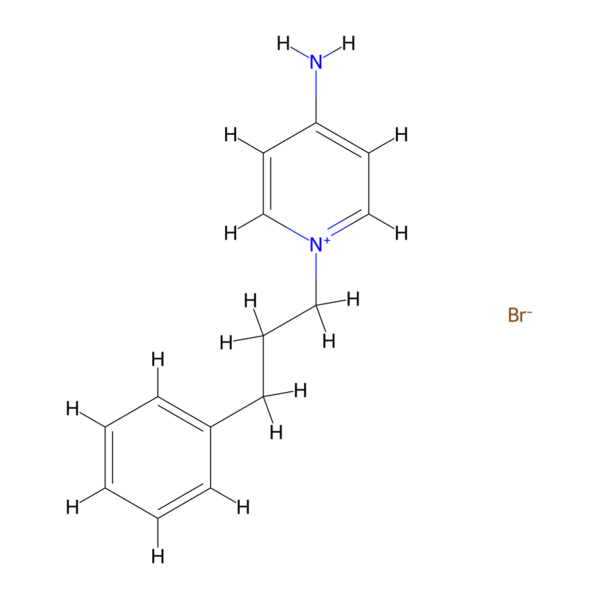 4-Amino-1-(3-phenylpropyl)pyridin-1-ium bromide molecular structure, CAS 198896-92-3