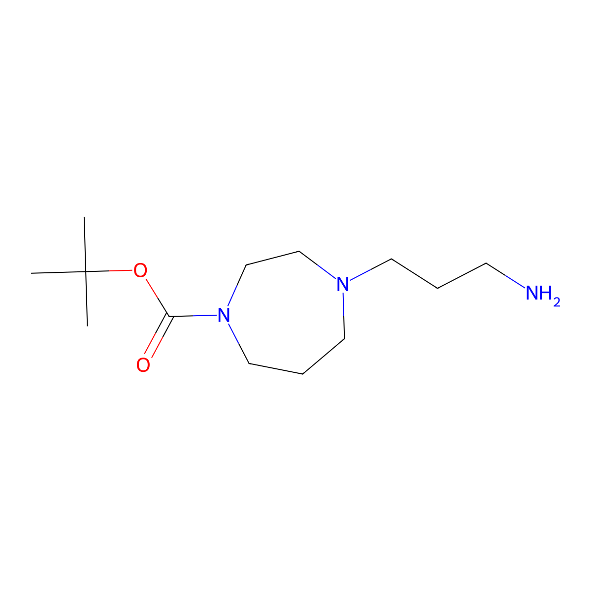 Tert-butyl 4-(3-aminopropyl)-1,4-diazepane-1-carboxylate molecular structure, CAS 198896-93-4