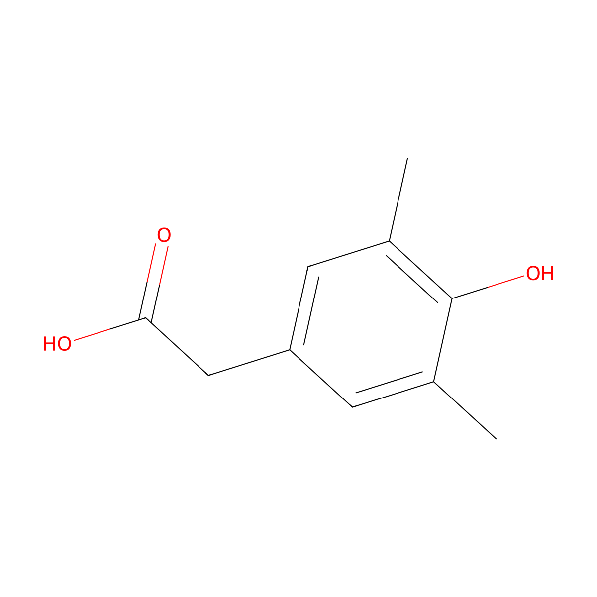 (4-Hydroxy-3,5-dimethylphenyl)acetic acid molecular structure, CAS 1989-73-7