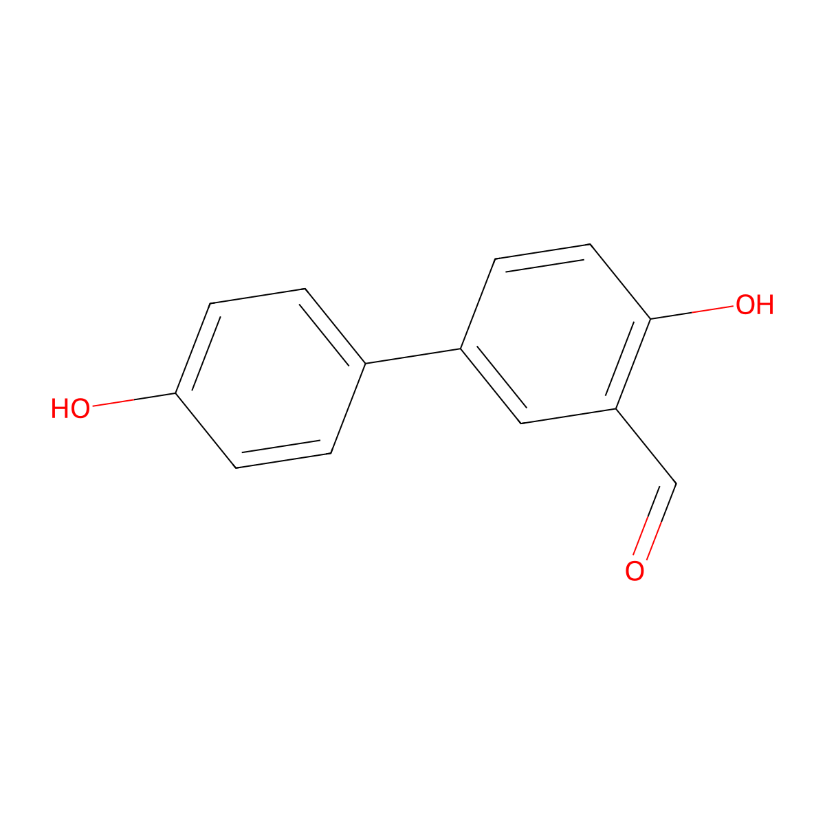 2-Formyl-4-(4-hydroxyphenyl)phenol molecular structure, CAS 198900-51-5