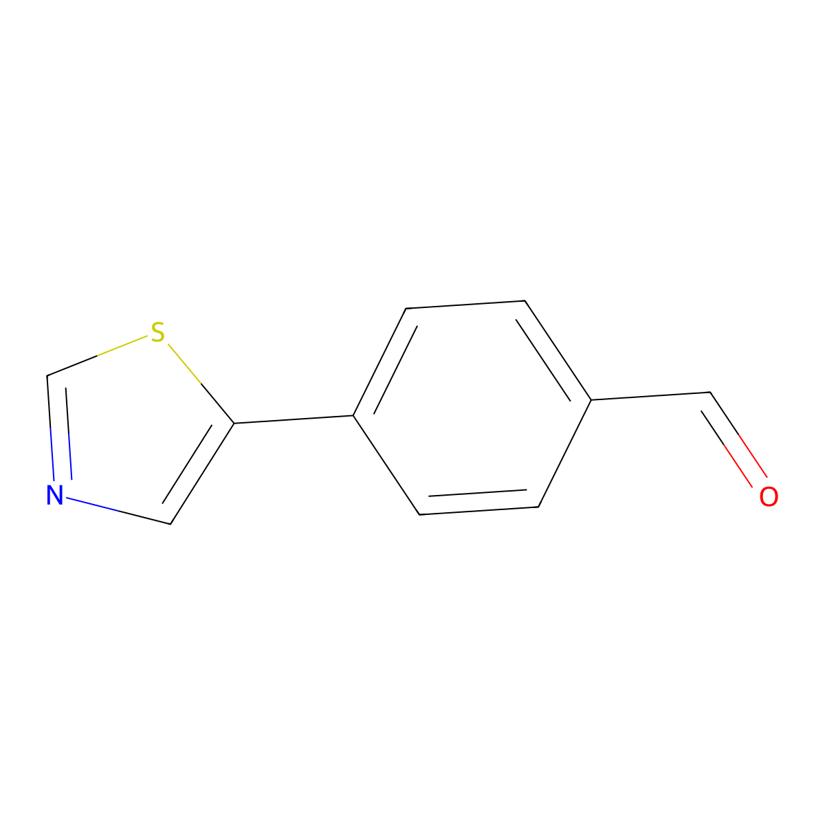 4-(Thiazol-5-yl)benzaldehyde molecular structure, CAS 198904-40-4