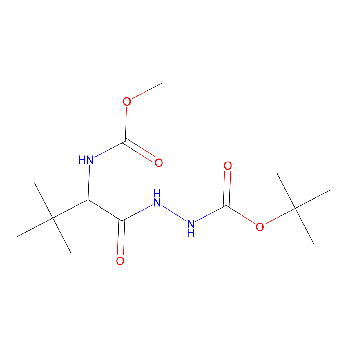 (S)-tert-Butyl 2-(2-((methoxycarbonyl)amino)-3,3-dimethylbutanoyl)hydrazinecarboxylate molecular structure, CAS 198904-77-7