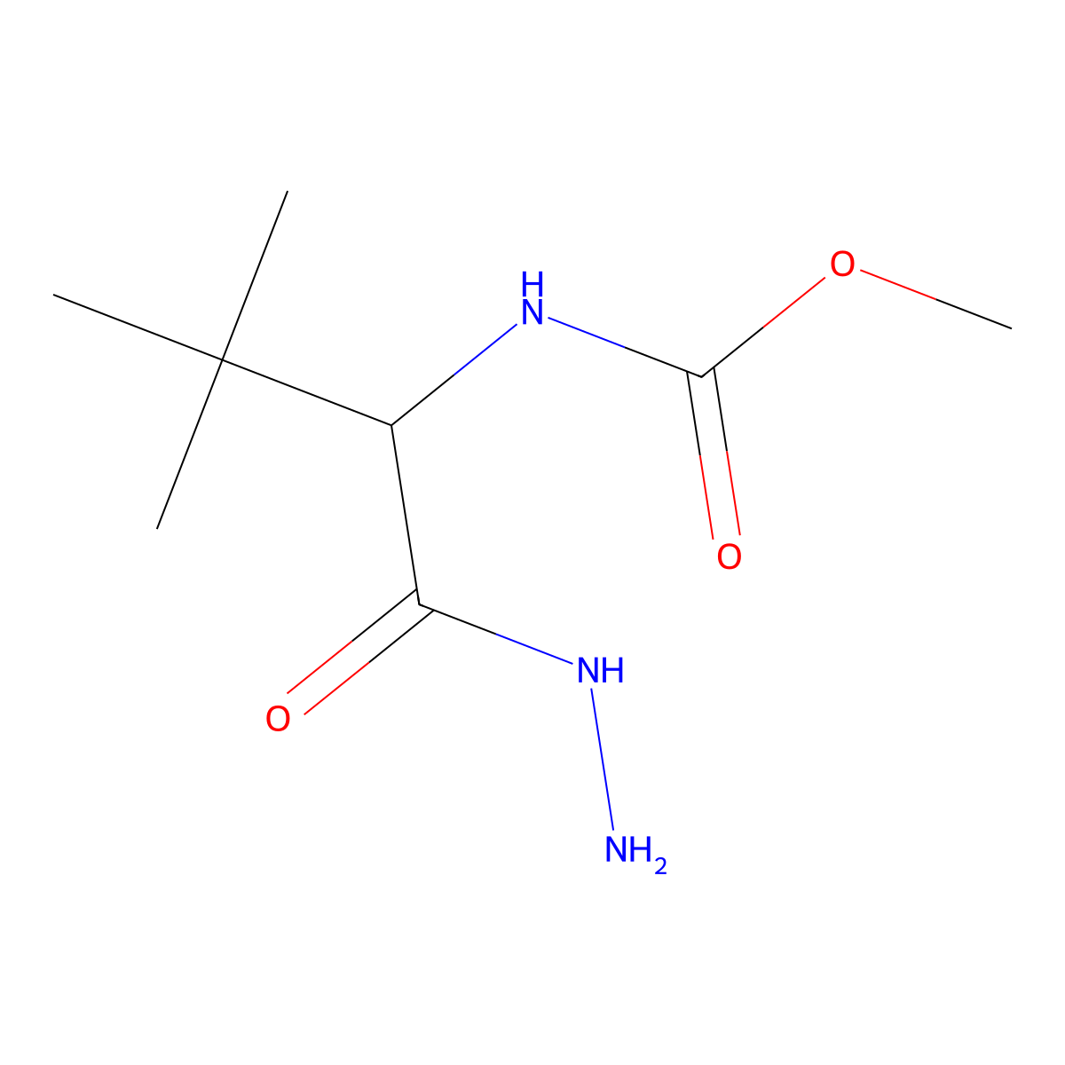 [N-(methoxycarbony)-L-tert-leucinyl]hydrazine molecular structure, CAS 198904-78-8
