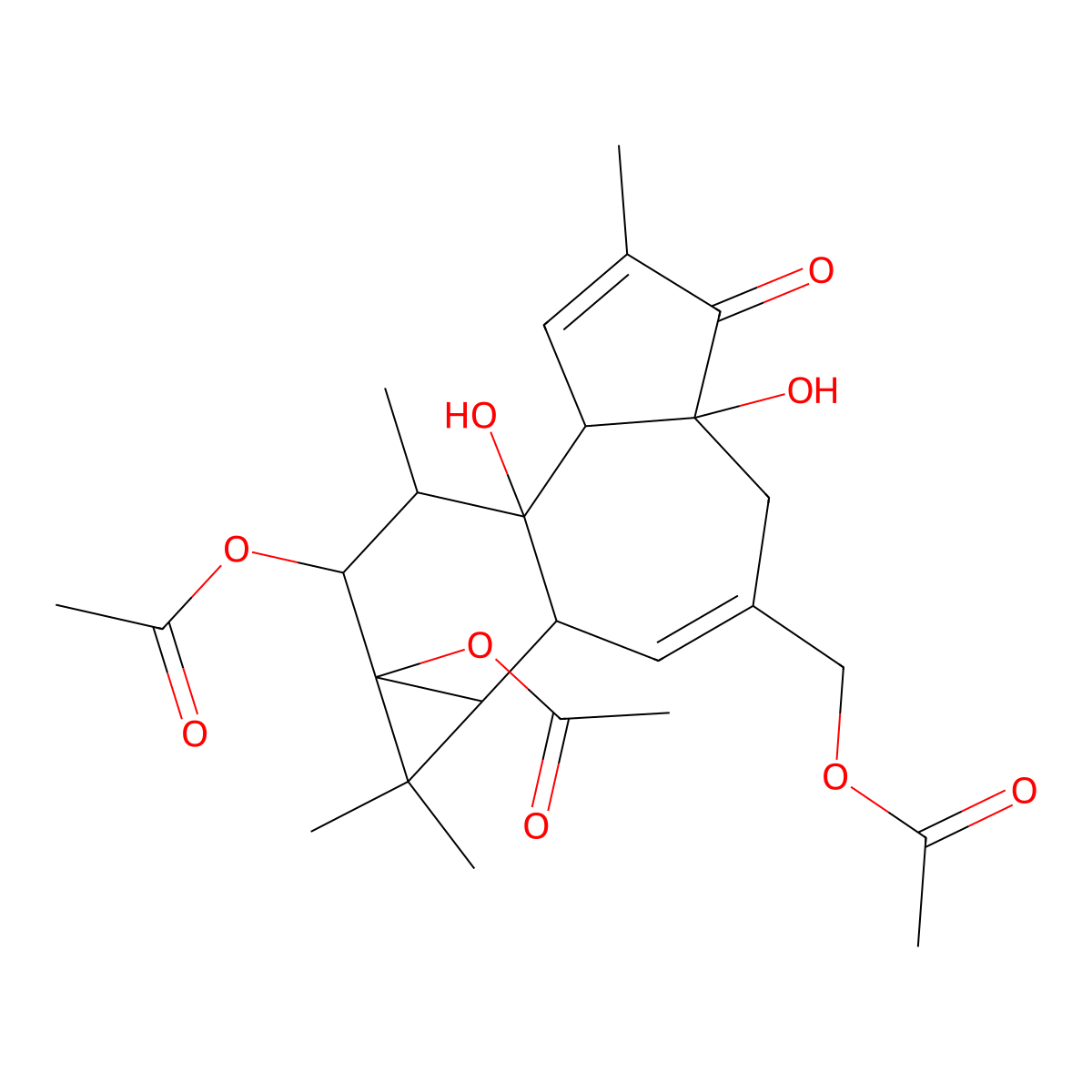Phorbol 12,13,20-triacetate molecular structure, CAS 19891-05-5