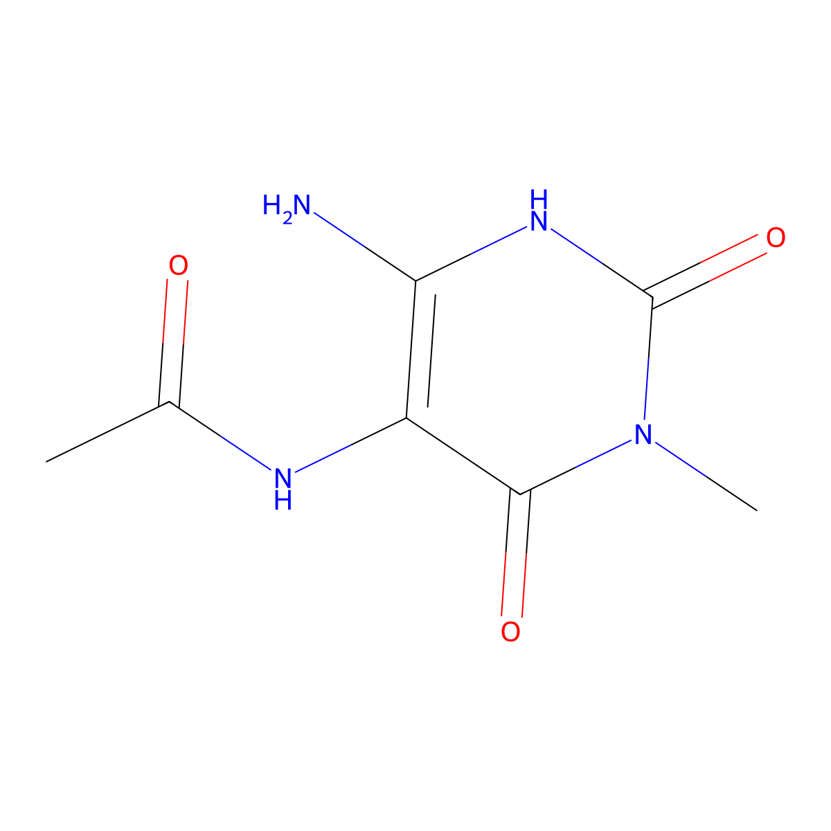 5-Acetylamino-6-amino-3-methyluracil molecular structure, CAS 19893-78-8