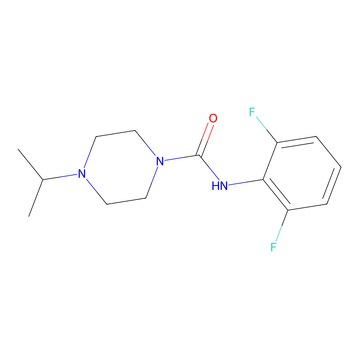 N-(2,6-difluorophenyl)-4-(propan-2-yl)piperazine-1-carboxamide molecular structure, CAS 1989358-90-8