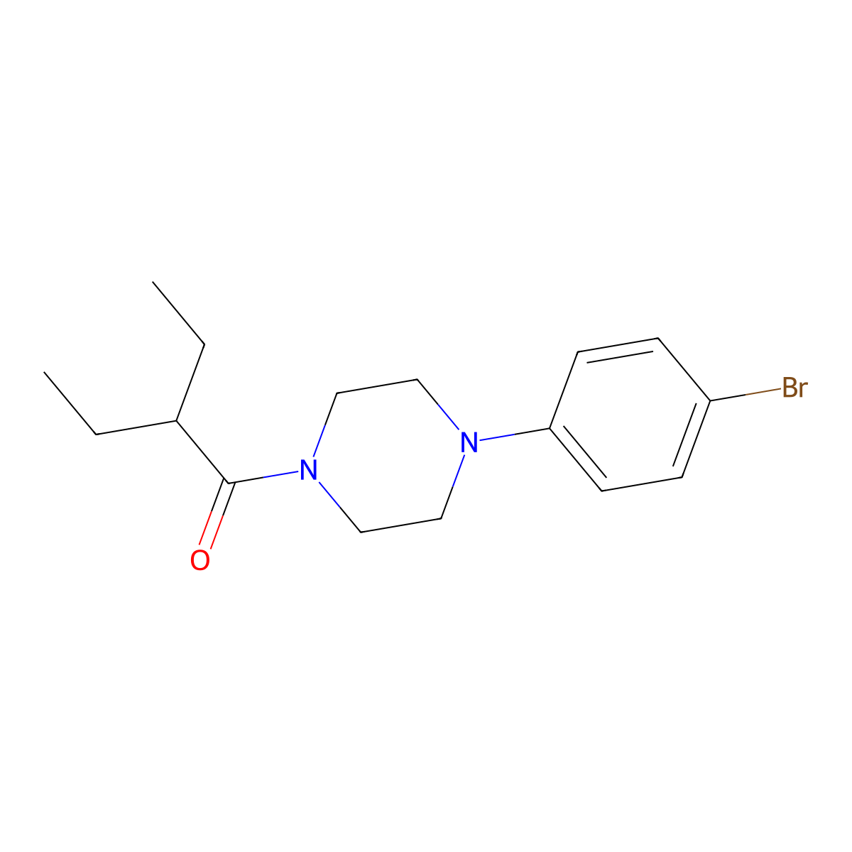 1-[4-(4-Bromophenyl)-1-piperazinyl]-2-ethyl-1-butanone molecular structure, CAS 1989385-55-8