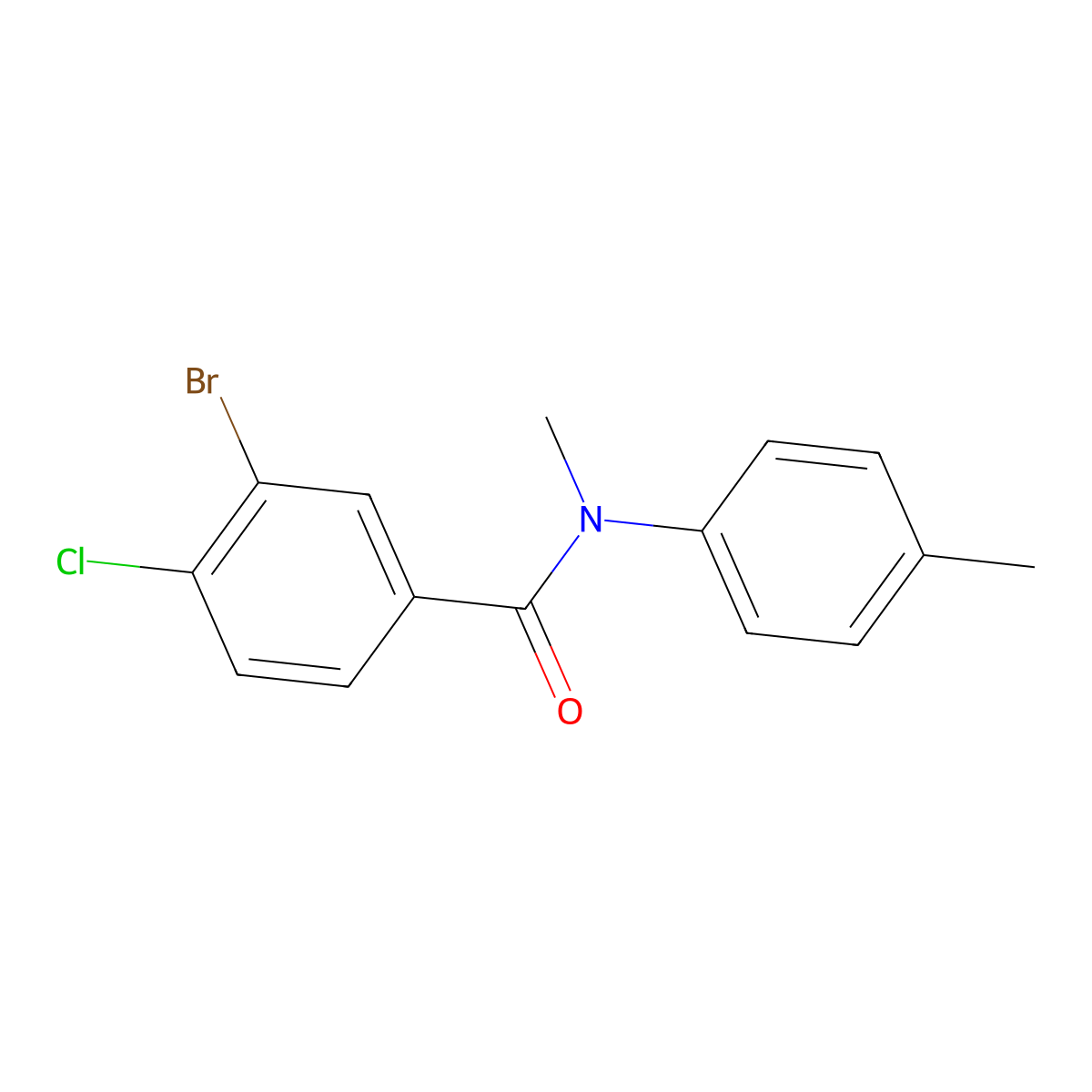 3-Bromo-4-chloro-N-methyl-N-(4-methylphenyl)benzamide molecular structure, CAS 1989397-56-9