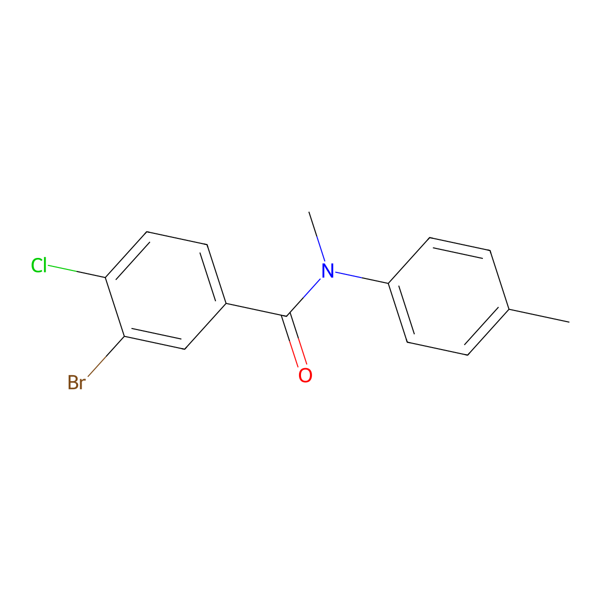 3-Bromo-4-chloro-N-methyl-N-(4-methylphenyl)benzamide molecular structure, CAS 1989397-56-9