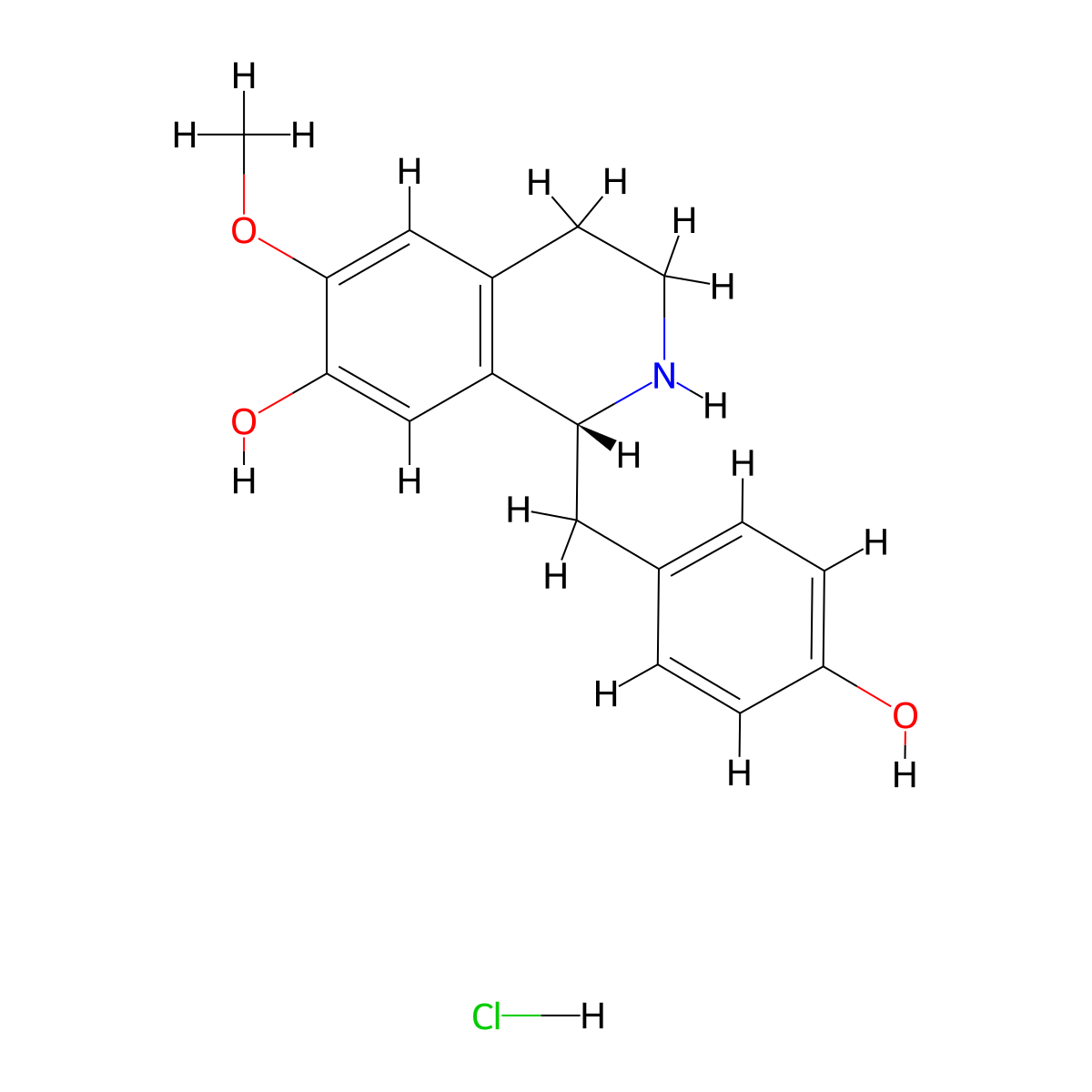 (+)-Coclaurine (hydrochloride) molecular structure, CAS 19894-19-0