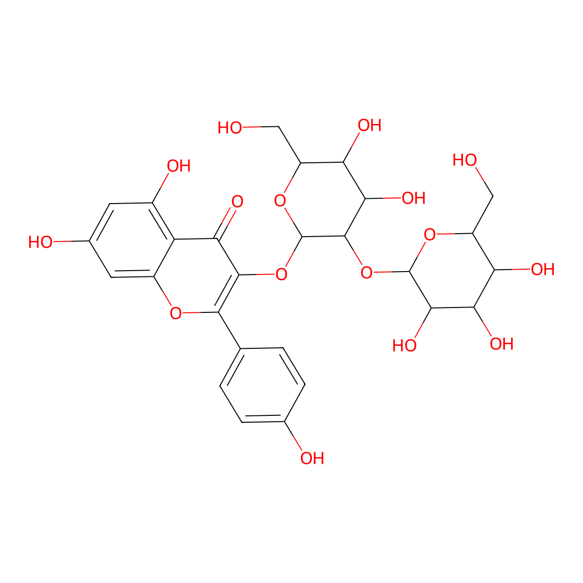 kaempferol 3-O-sophoroside molecular structure, CAS 19895-95-5